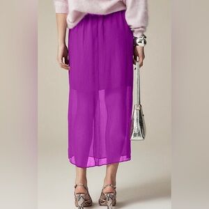 NWT J. Crew Gwyneth Purple Chiffon Skirt